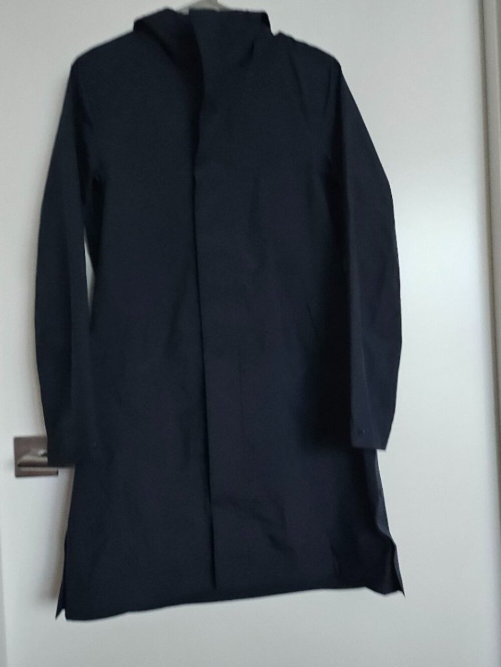 Uniqlo Water Resistant Rain Long Raincoat, Navy Blue, Size XS Women's